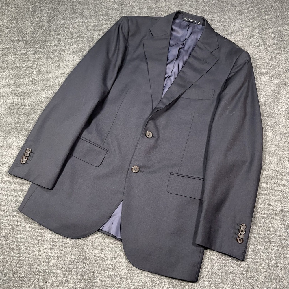 Suitsupply Lazio Slim Cut Blue Large Check Canonico Super 110 Blazer US 40R
